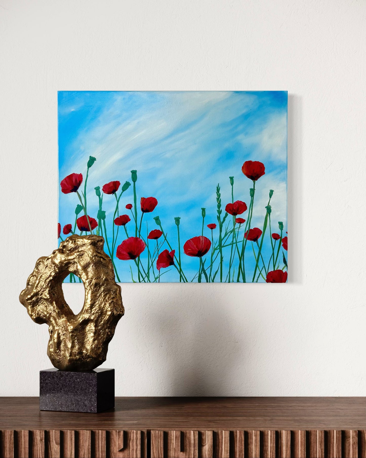 "Spring Poppies", original oil painting by Bethany Payet. Oil on canvas, 20x24".