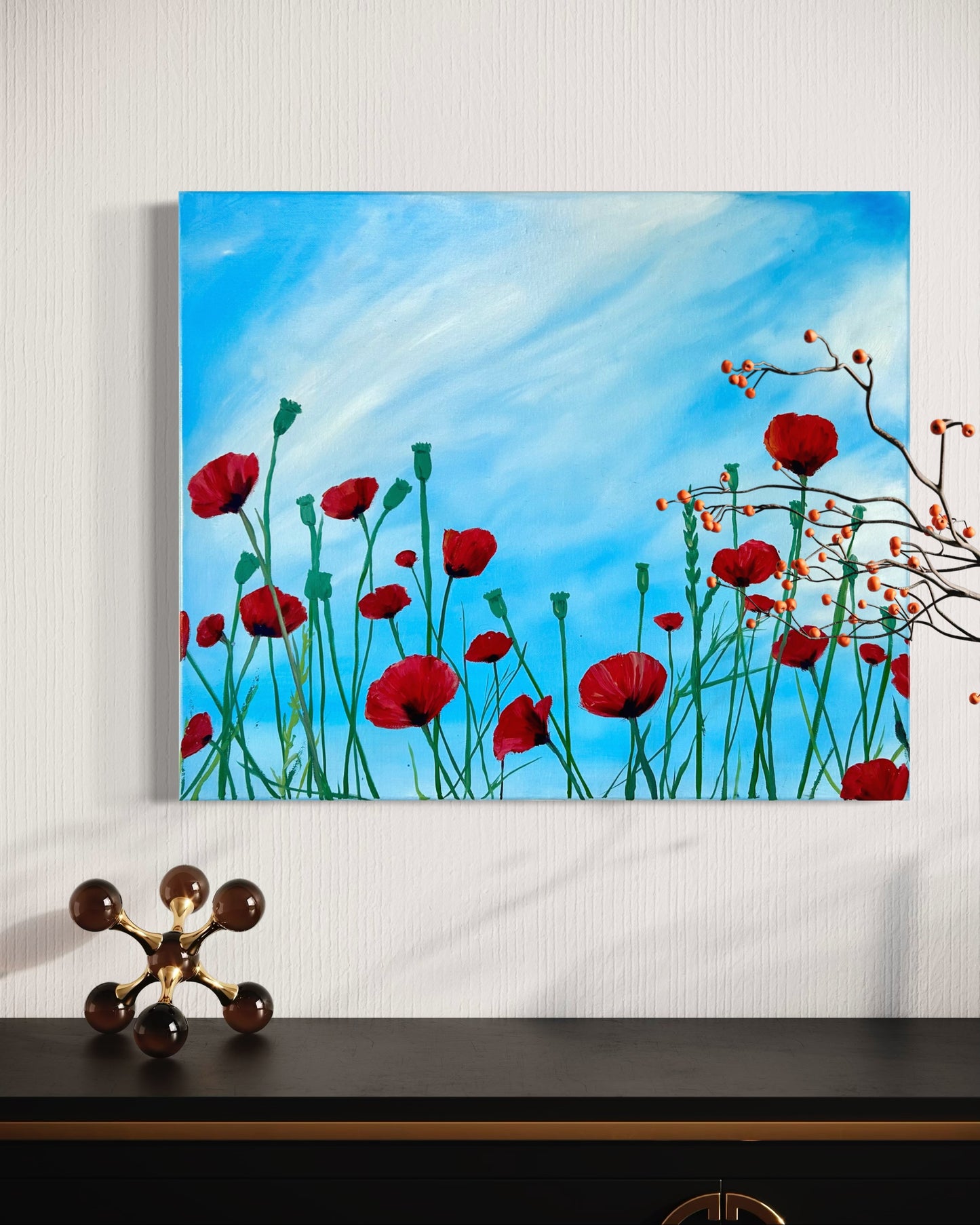 "Spring Poppies", original oil painting by Bethany Payet. Oil on canvas, 20x24".